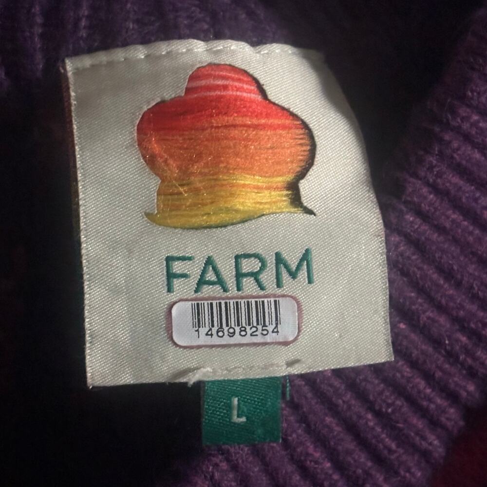 Farm Rio Striped Patchwork Sweater Size Large - Picture 13 of 14